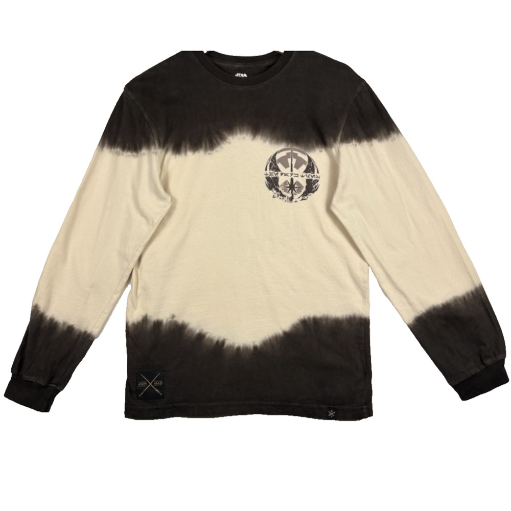 Star Wars Disney Tie Dye Long Sleeve Shirt Size XS Black Cream Jedi Darth Vader